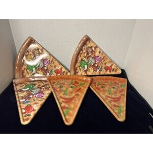 Unique Vintage Pizza Plates Lot Of 5